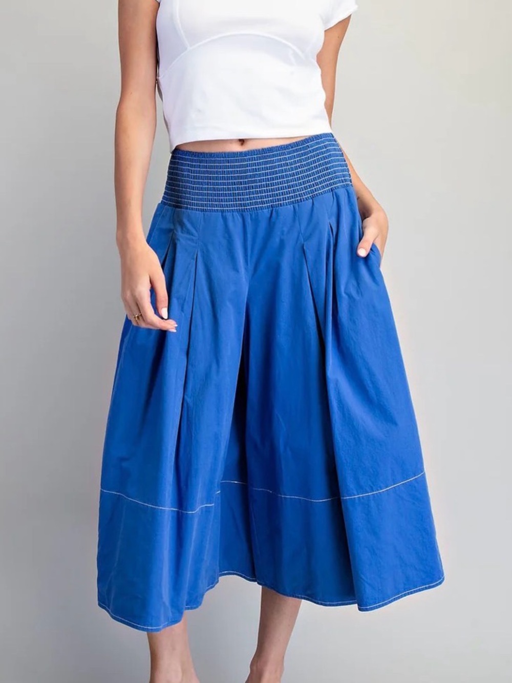 NWT Pilcro Cobalt Blue Skirty Culotte Pants -M
